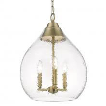  1094-3P BCB-HCG - Ariella 3-Light Pendant in Brushed Champagne Bronze with Hammered Clear Glass